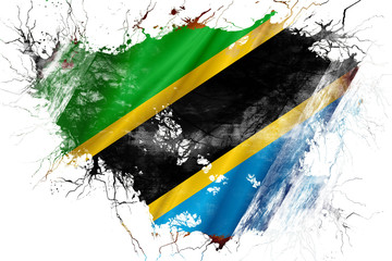 Grunge old Tanzanian  flag 