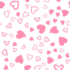 Pink Hearts Mix Seamless Pattern