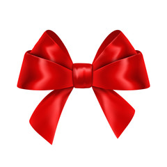 Red bow illustration on white background. Eps10 vector.