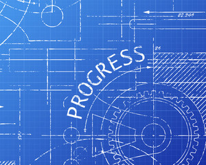 Fototapeta premium Progress Blueprint Machine