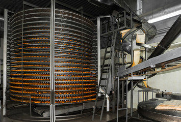 Production of bread at the bakery