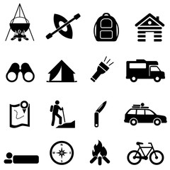 Leisure, camping and recreation icons - 137829968