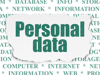 Data concept: Personal Data on Torn Paper background