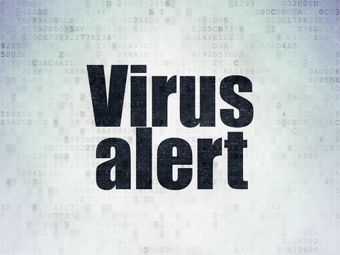 Security concept: Virus Alert on Digital Data Paper background