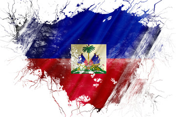 Grunge old Haiti  flag 