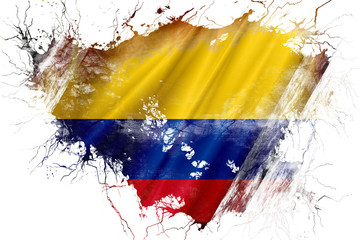 Grunge old Colombia  flag 