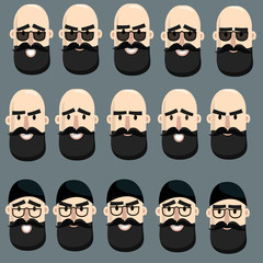 Set of man`s emotion