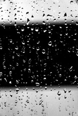 Water drops on black and white background/ Drops of water in the bathroom.
