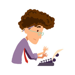 Writer vector characters isolated on white background