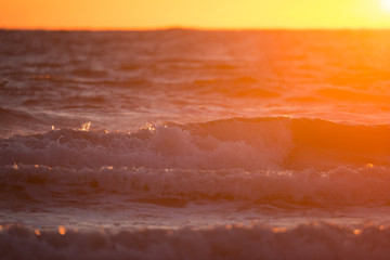 Orange Sunset Waves