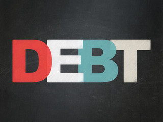 Finance concept: Debt on School board background