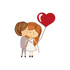 Lovely couple cartoon icon vector illustration graphic design
