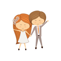 Lovely couple cartoon icon vector illustration graphic design