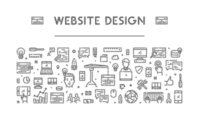 Fototapeta na wymiar Modern line web banner for web design