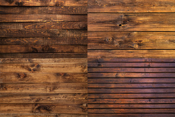Collection of old wooden boards texture background