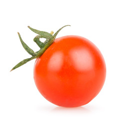 one cherry tomato on a white background
