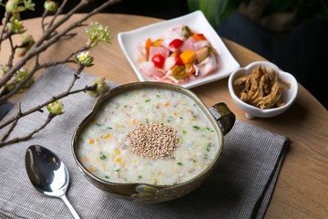 yachae juk. Vegetable Rice Porridge