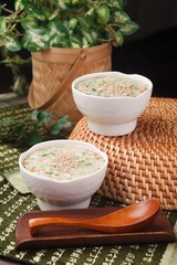 yachae juk. Vegetable Rice Porridge