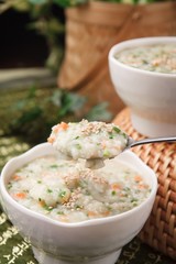 yachae juk. Vegetable Rice Porridge