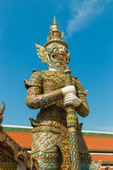 Demon Guardian at Wat Phra Kaew - the Temple of Emerald Buddha in Bangkok, Thailand