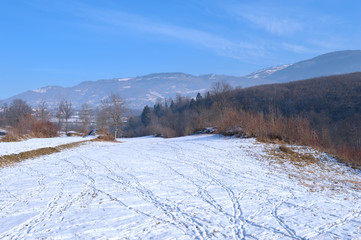 Fototapeta na wymiar Winter landscape with snow and ice detail