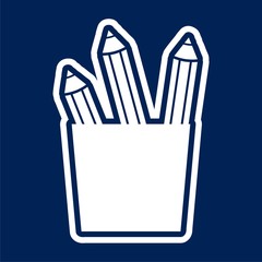 Vector pencils in the holder - Illustration