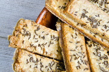 Potato sticks with caraway