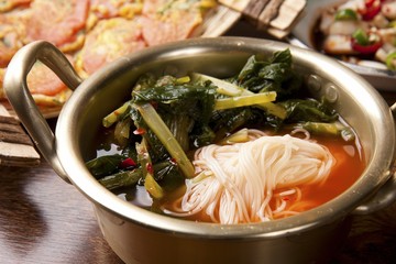  yeolmu kimchi guksu. Noodles in Young Summer Radish Kimchi Broth 