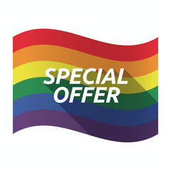 Isolated Gay Pride flag with   the text SPECIAL OFFER