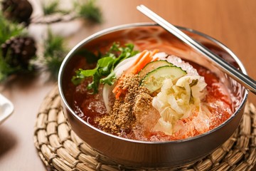 kimchimali guksu. Cold Kimchi Noodles	