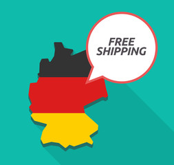 Obraz premium Long shadow Germany map with the text FREE SHIPPING