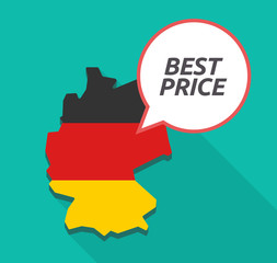 Long shadow Germany map with    the text BEST PRICE