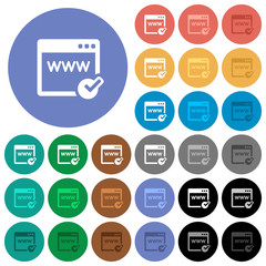 Domain registration round flat multi colored icons