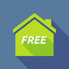 Long shadow house with    the text  FREE