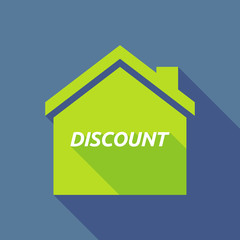 Long shadow house with    the text DISCOUNT