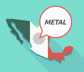 Vector of Mexico map with    the text METAL