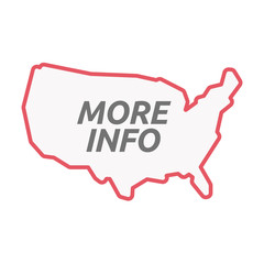 Isolated line art USA map with    the text MORE INFO