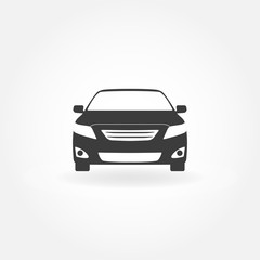 Car Icon. Car front view icon. Vector illustration of vehicle.