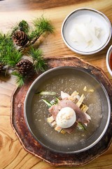 mul naengmyeon. korean style cold noodles