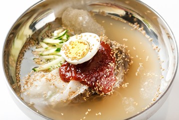 mul naengmyeon. korean style cold noodles