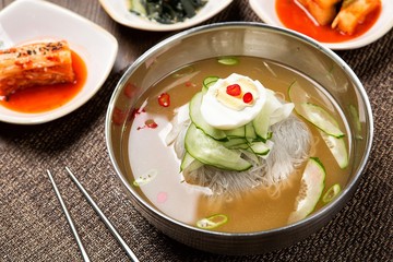 mul naengmyeon. korean style cold noodles