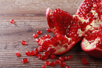 Ripe pomegranate seeds