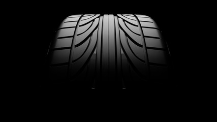 3d rendering of a car tire profile close-up