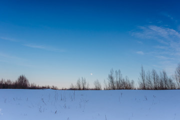sky after sunset, moon