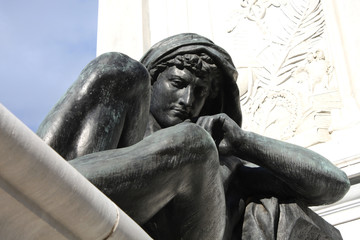 Monument to Cavour on the square of its name in Rome, Italy