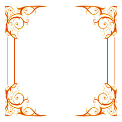 Gold holiday frame isoleted