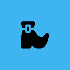 Boot with buckle icon. flat design