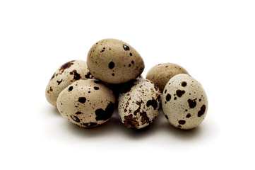 quail eggs isolated on white background