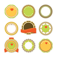 Blank of isolated vintage labels set for holiday.