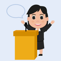 Presentation, speech woman vector